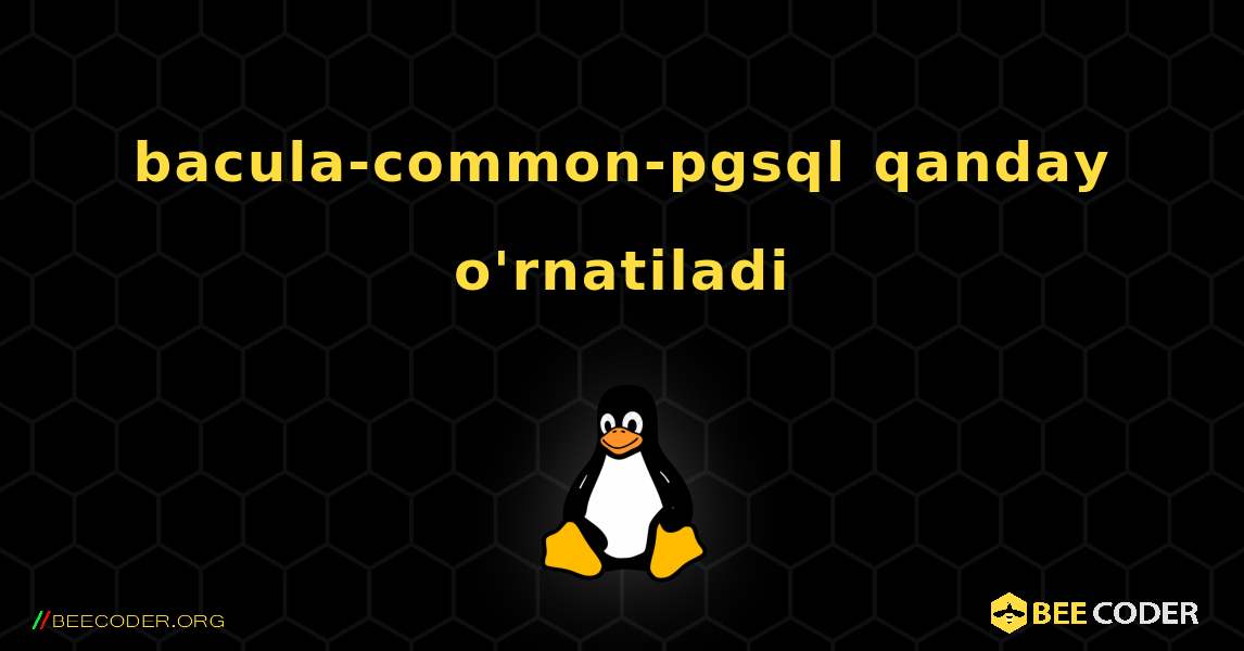 bacula-common-pgsql  qanday o'rnatiladi. Linux