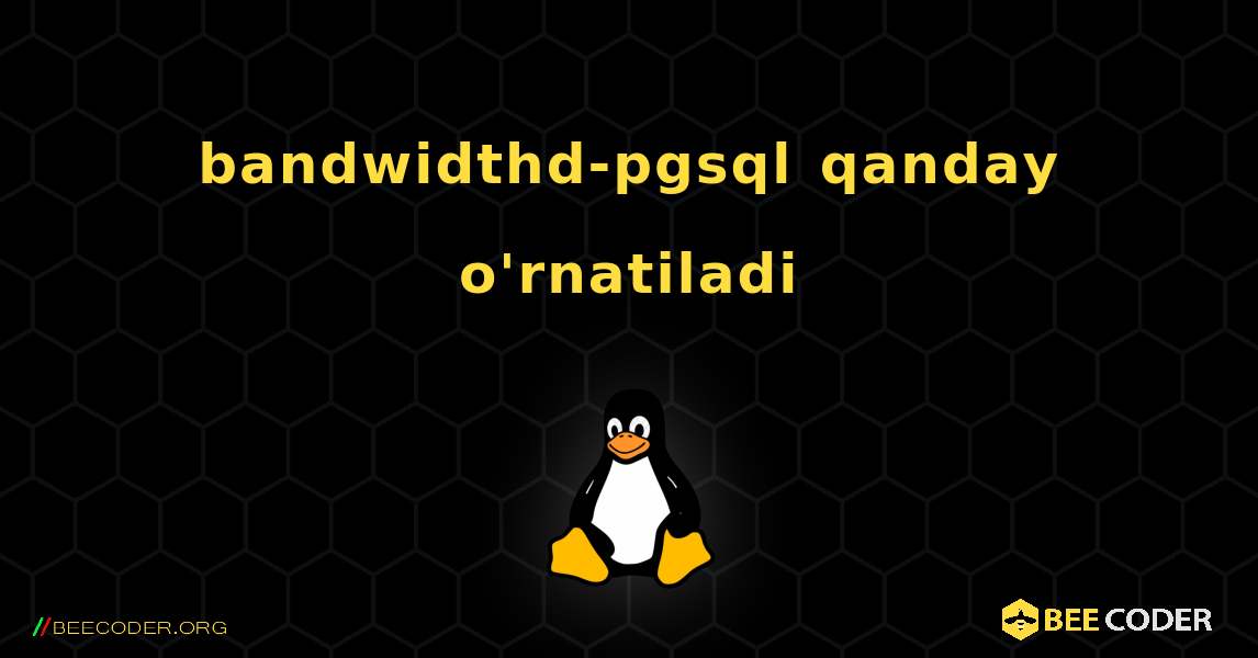 bandwidthd-pgsql  qanday o'rnatiladi. Linux