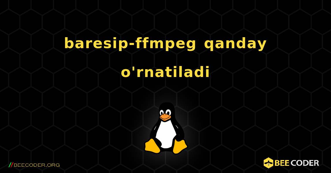 baresip-ffmpeg  qanday o'rnatiladi. Linux