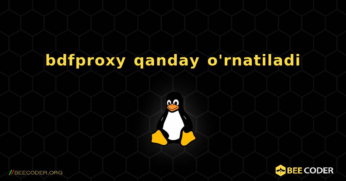 bdfproxy  qanday o'rnatiladi. Linux
