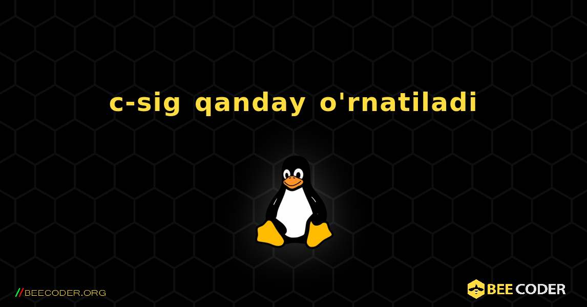 c-sig  qanday o'rnatiladi. Linux