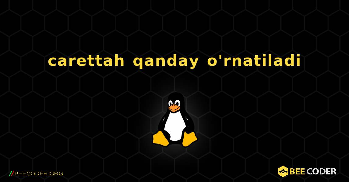 carettah  qanday o'rnatiladi. Linux