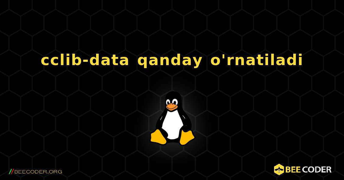 cclib-data  qanday o'rnatiladi. Linux