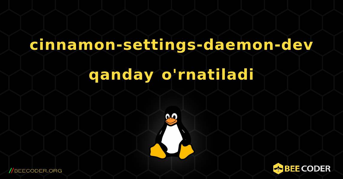 cinnamon-settings-daemon-dev  qanday o'rnatiladi. Linux