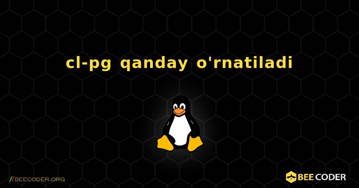 cl-pg  qanday o'rnatiladi. Linux