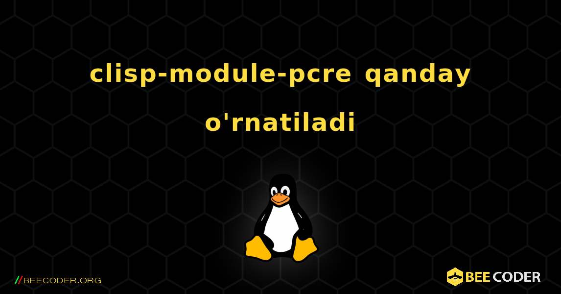 clisp-module-pcre  qanday o'rnatiladi. Linux