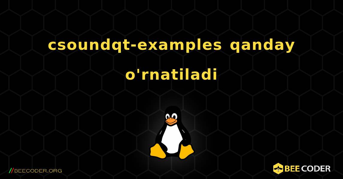 csoundqt-examples  qanday o'rnatiladi. Linux
