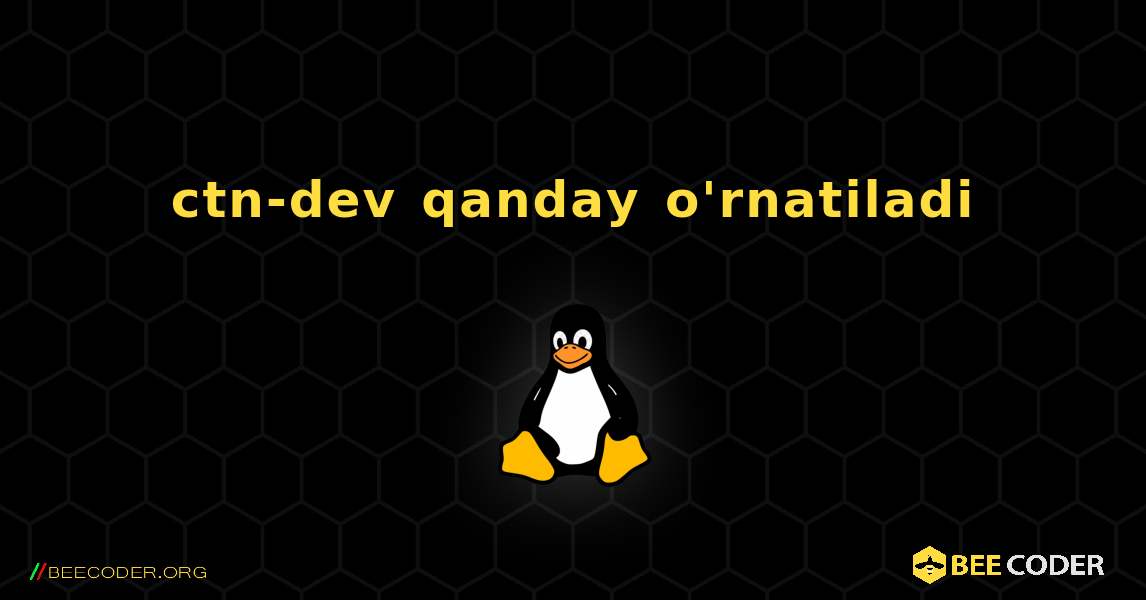 ctn-dev  qanday o'rnatiladi. Linux