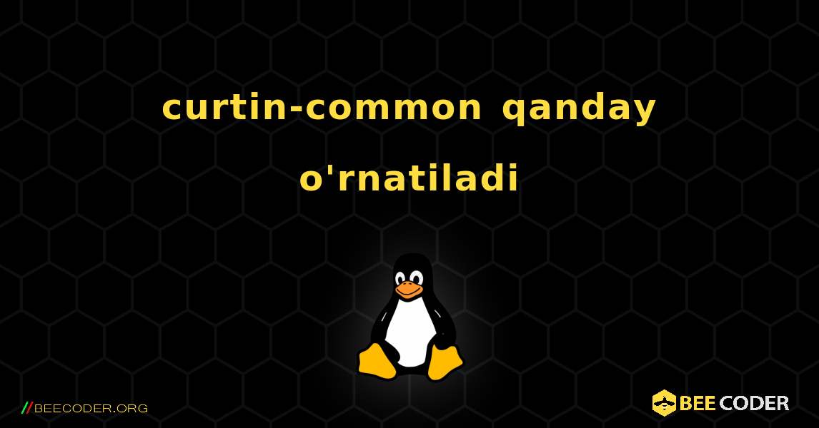 curtin-common  qanday o'rnatiladi. Linux