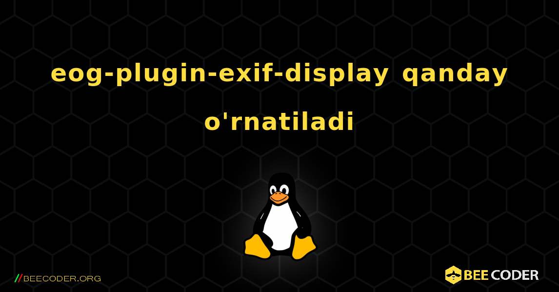 eog-plugin-exif-display  qanday o'rnatiladi. Linux