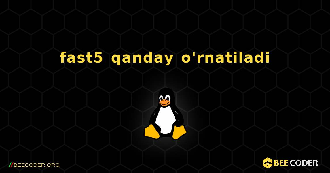 fast5  qanday o'rnatiladi. Linux