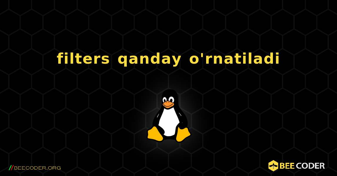 filters  qanday o'rnatiladi. Linux