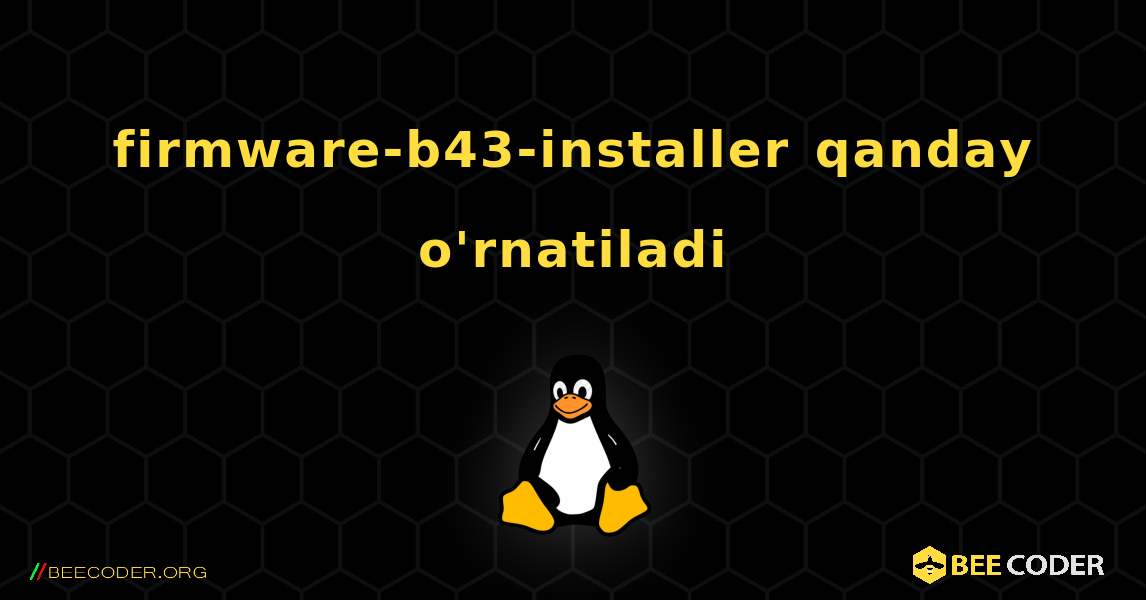 firmware-b43-installer  qanday o'rnatiladi. Linux