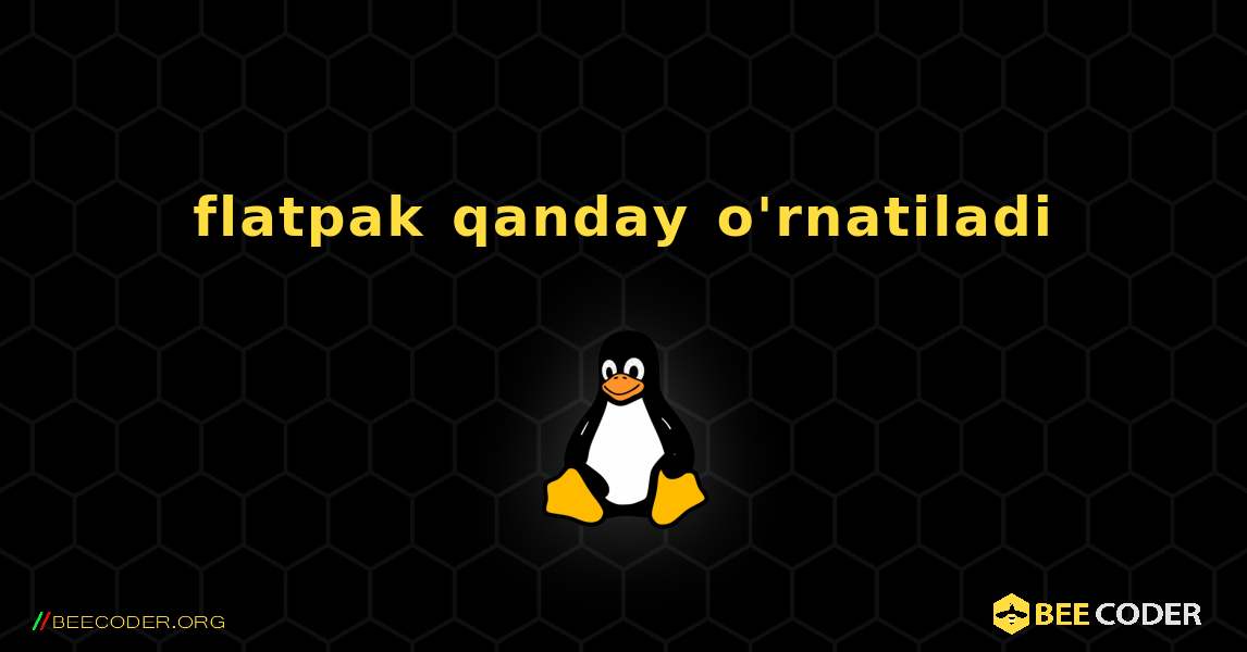 flatpak  qanday o'rnatiladi. Linux