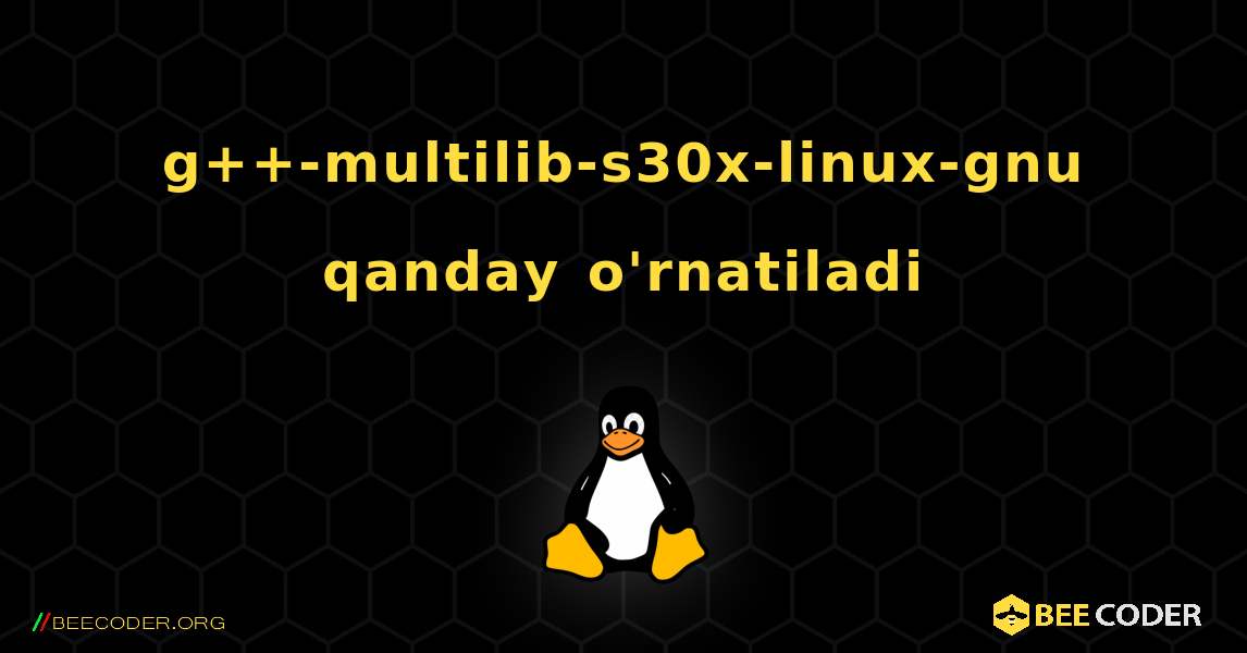g++-multilib-s30x-linux-gnu  qanday o'rnatiladi. Linux