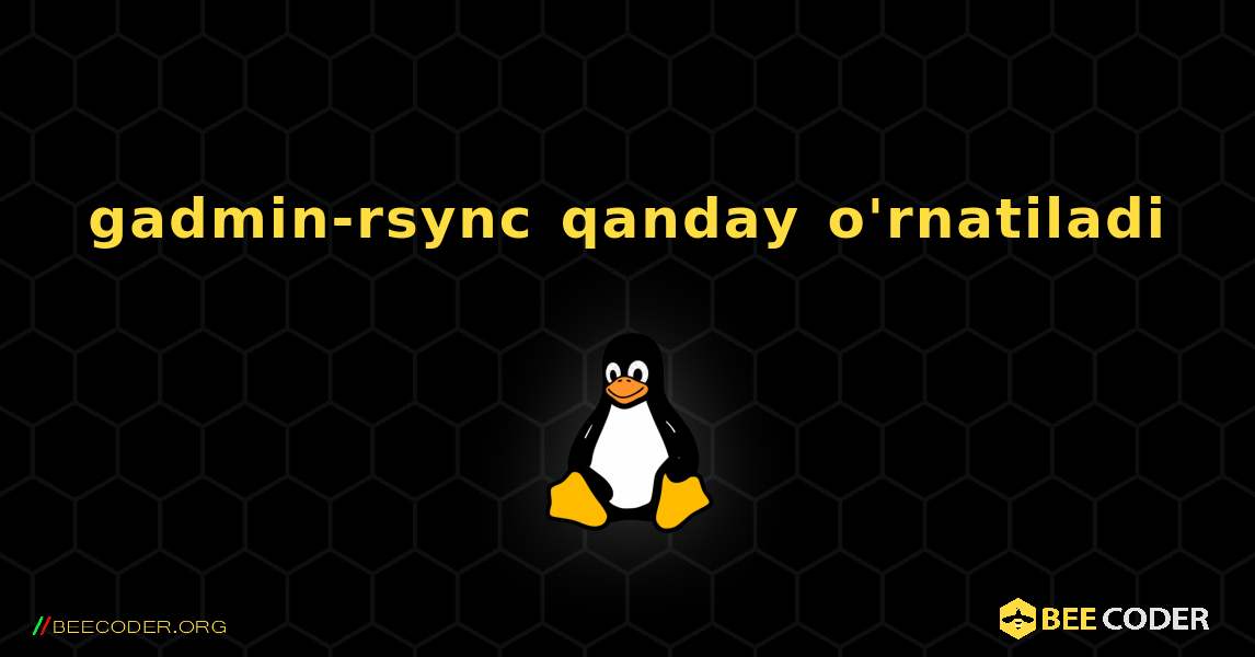 gadmin-rsync  qanday o'rnatiladi. Linux