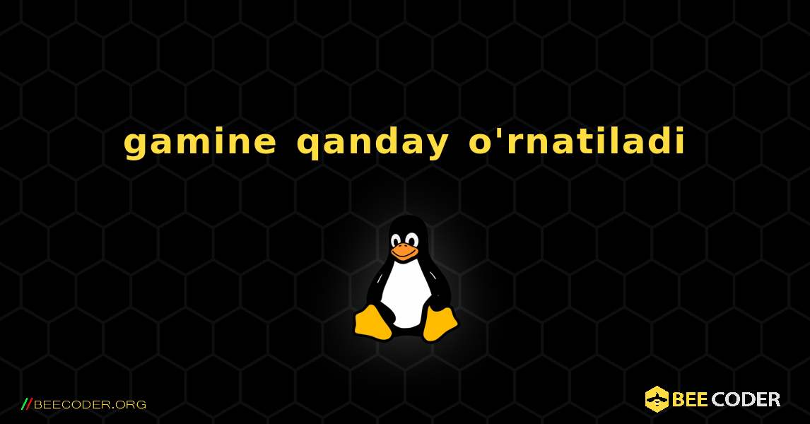 gamine  qanday o'rnatiladi. Linux