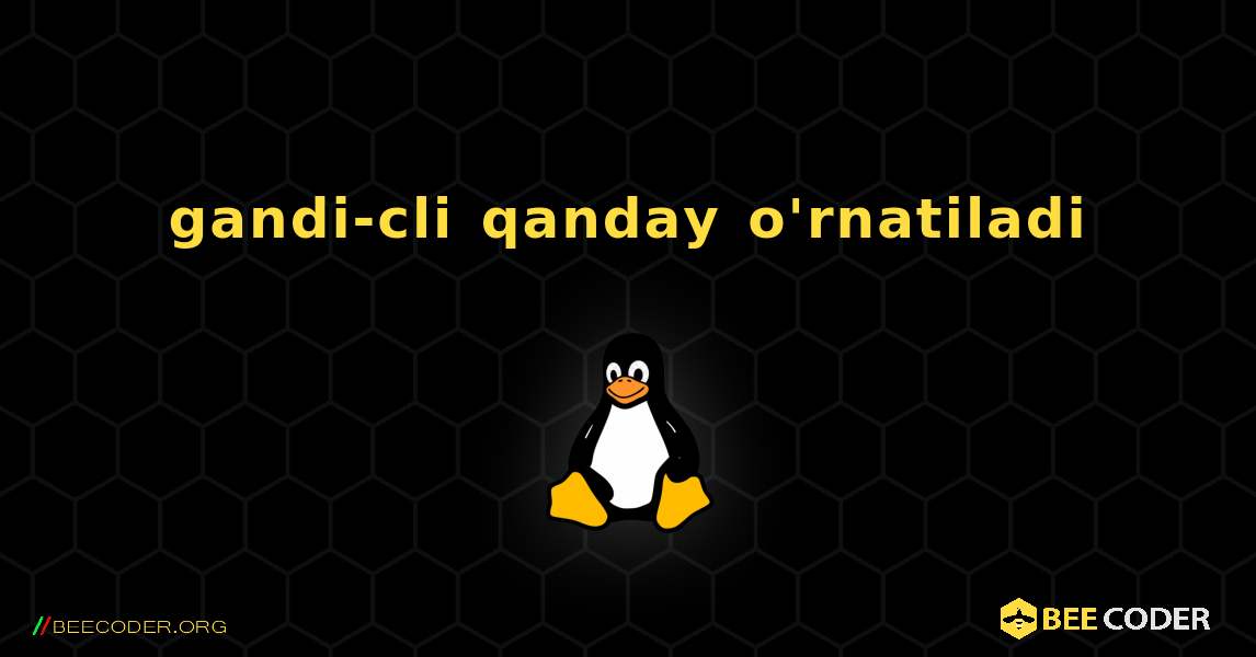 gandi-cli  qanday o'rnatiladi. Linux