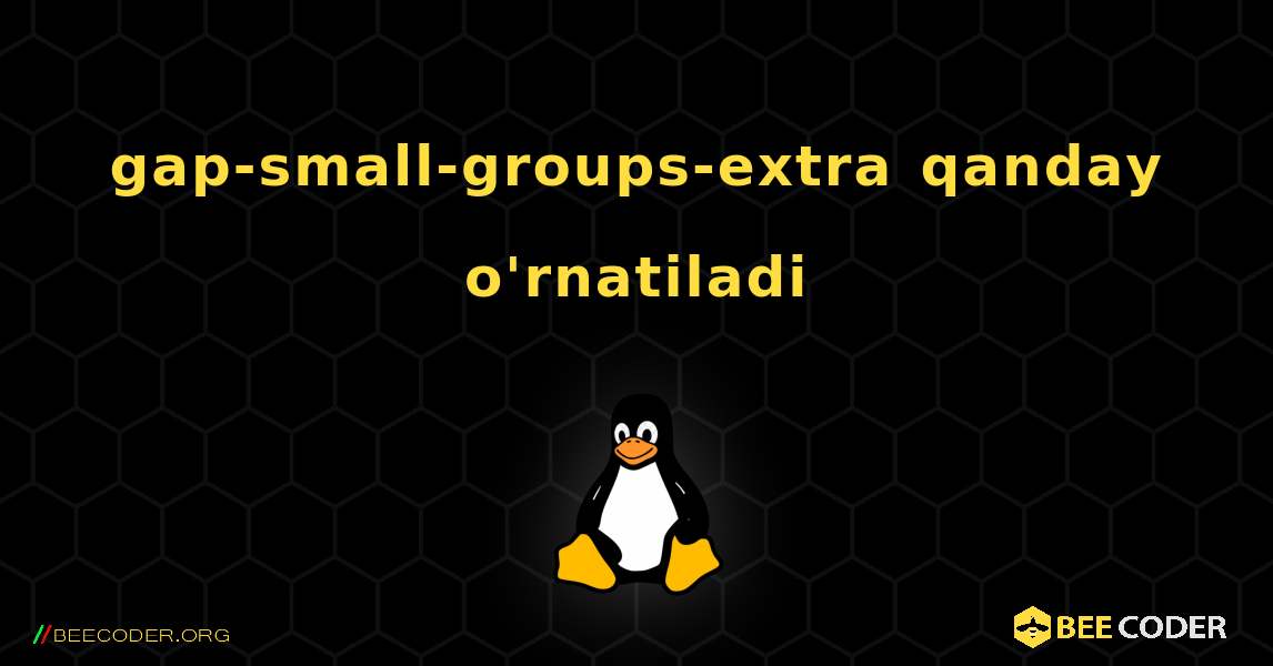 gap-small-groups-extra  qanday o'rnatiladi. Linux