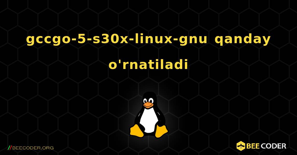 gccgo-5-s30x-linux-gnu  qanday o'rnatiladi. Linux