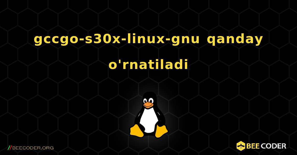 gccgo-s30x-linux-gnu  qanday o'rnatiladi. Linux