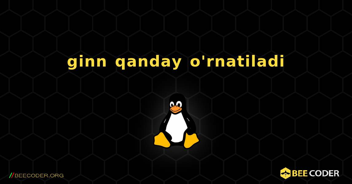 ginn  qanday o'rnatiladi. Linux
