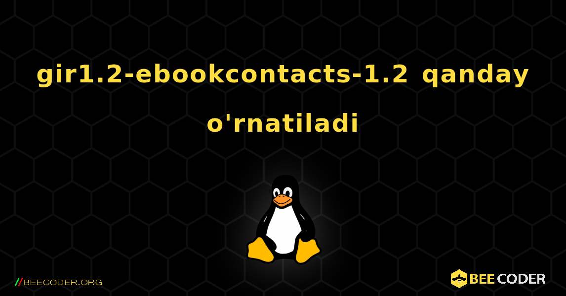 gir1.2-ebookcontacts-1.2  qanday o'rnatiladi. Linux