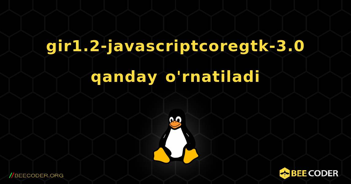 gir1.2-javascriptcoregtk-3.0  qanday o'rnatiladi. Linux