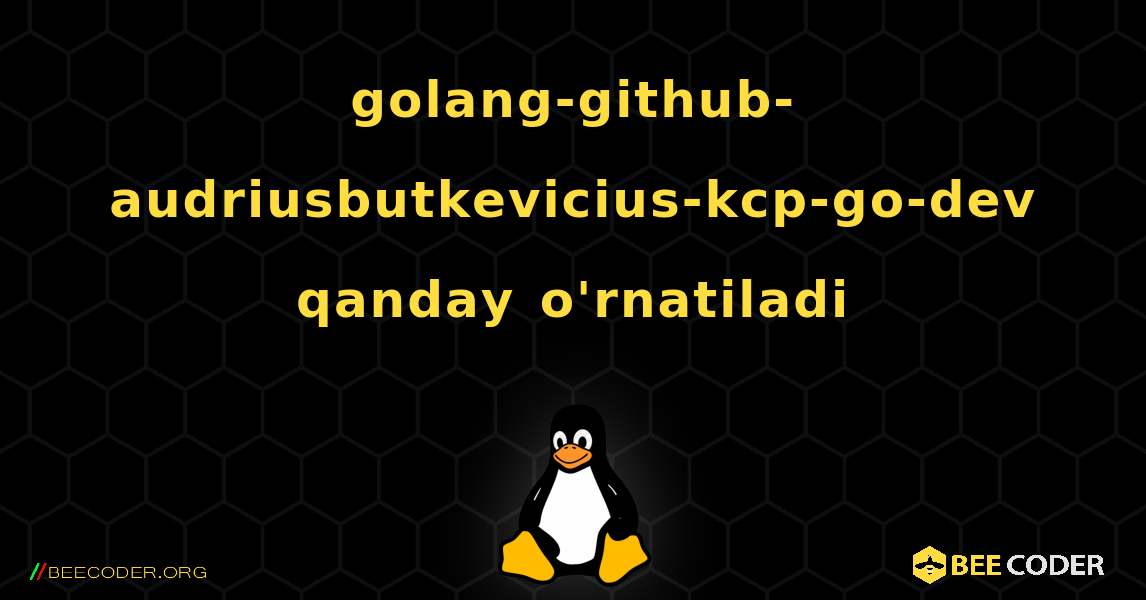 golang-github-audriusbutkevicius-kcp-go-dev  qanday o'rnatiladi. Linux