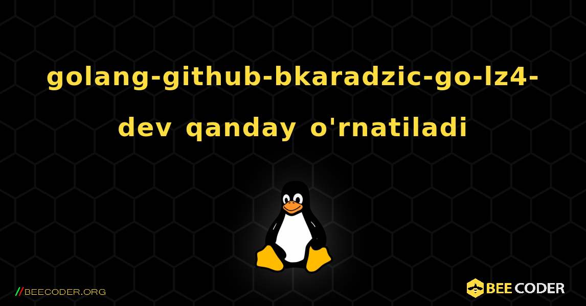 golang-github-bkaradzic-go-lz4-dev  qanday o'rnatiladi. Linux