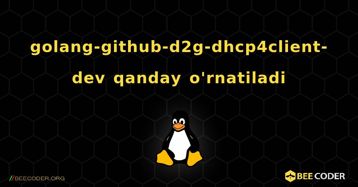 golang-github-d2g-dhcp4client-dev  qanday o'rnatiladi. Linux