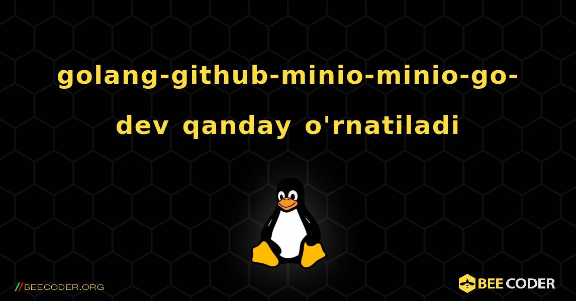 golang-github-minio-minio-go-dev  qanday o'rnatiladi. Linux