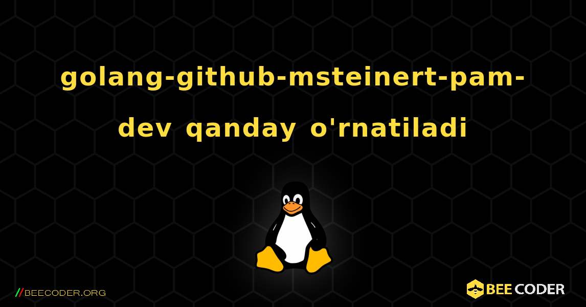 golang-github-msteinert-pam-dev  qanday o'rnatiladi. Linux