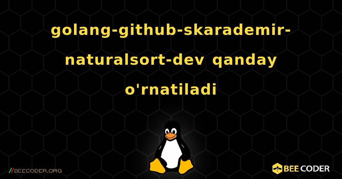 golang-github-skarademir-naturalsort-dev  qanday o'rnatiladi. Linux