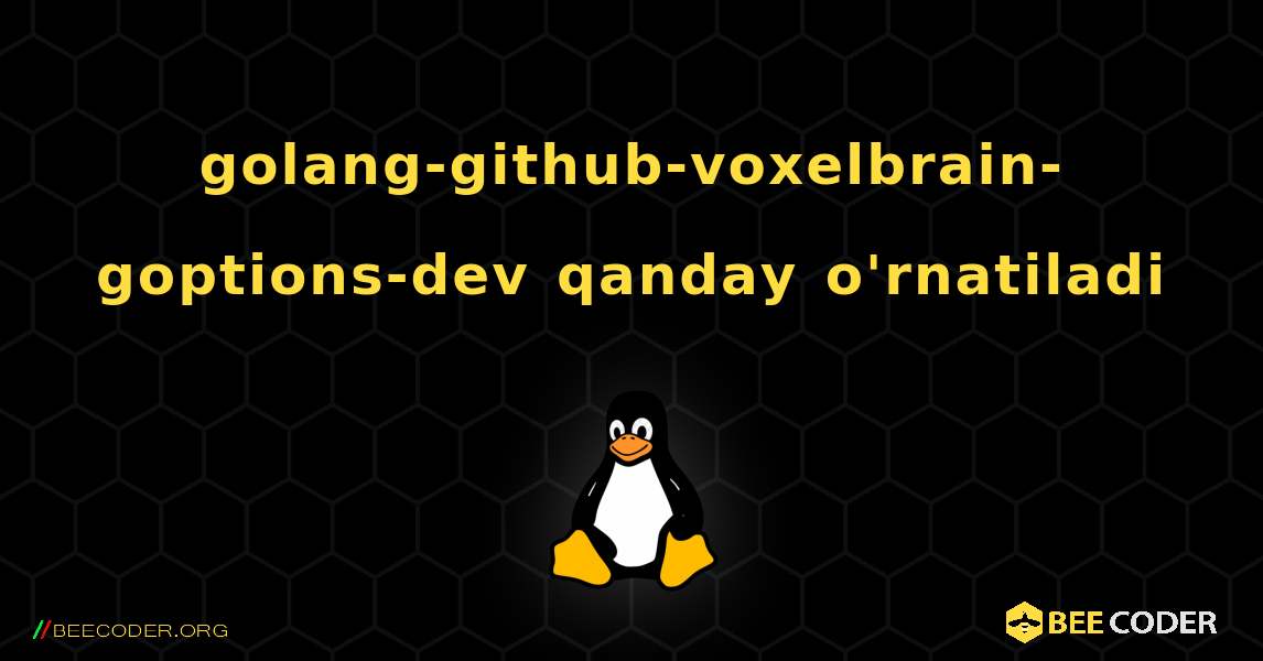 golang-github-voxelbrain-goptions-dev  qanday o'rnatiladi. Linux