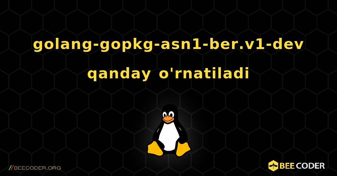 golang-gopkg-asn1-ber.v1-dev  qanday o'rnatiladi. Linux