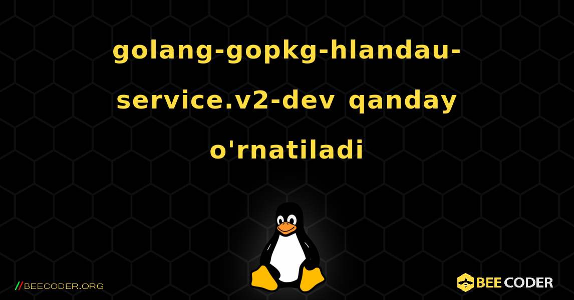golang-gopkg-hlandau-service.v2-dev  qanday o'rnatiladi. Linux