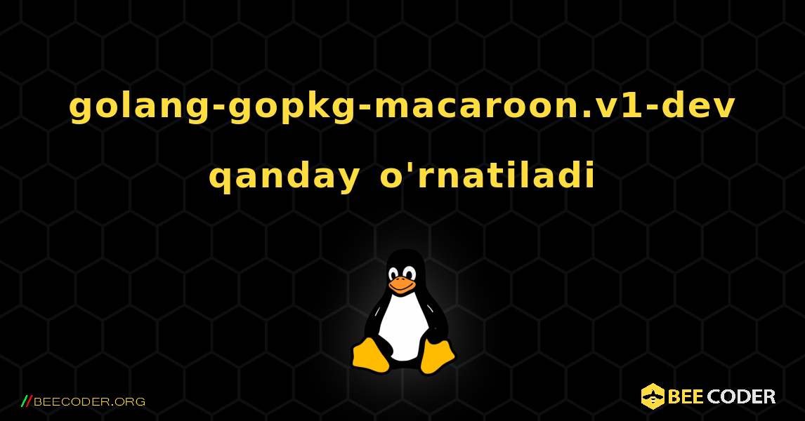 golang-gopkg-macaroon.v1-dev  qanday o'rnatiladi. Linux