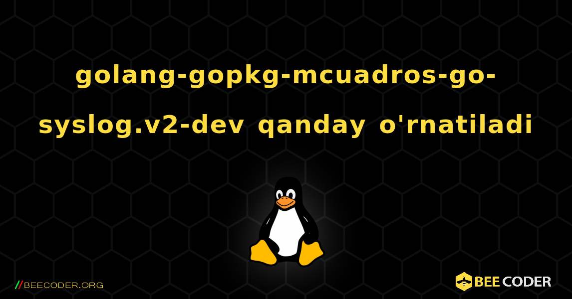 golang-gopkg-mcuadros-go-syslog.v2-dev  qanday o'rnatiladi. Linux