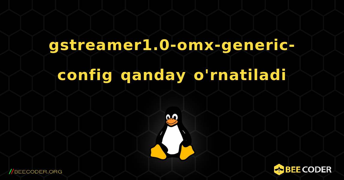 gstreamer1.0-omx-generic-config  qanday o'rnatiladi. Linux