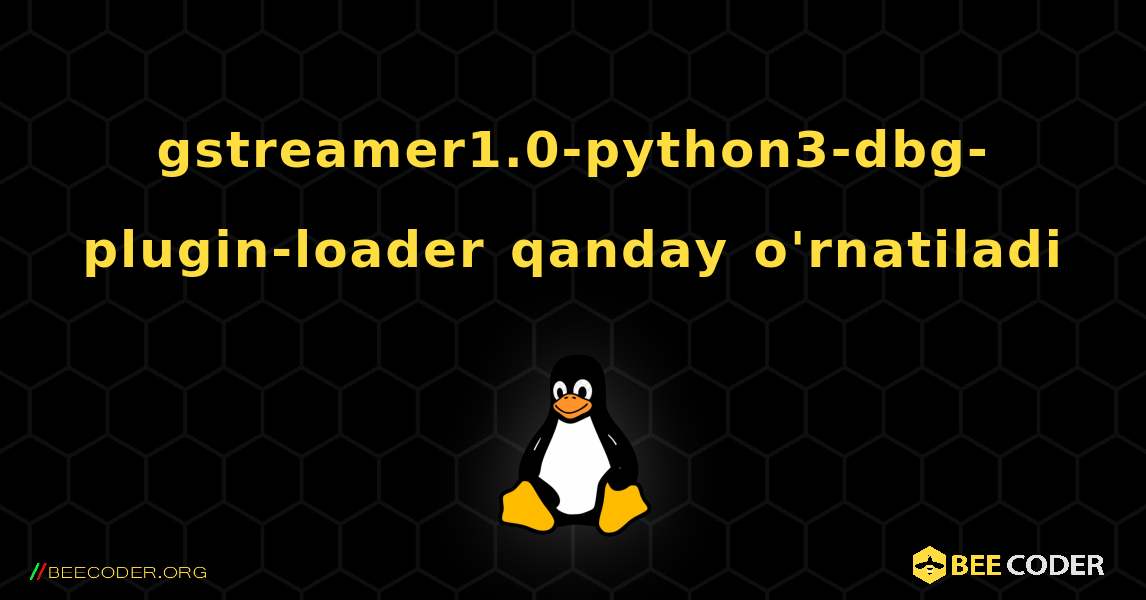 gstreamer1.0-python3-dbg-plugin-loader  qanday o'rnatiladi. Linux