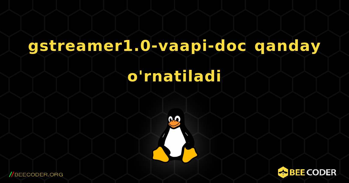 gstreamer1.0-vaapi-doc  qanday o'rnatiladi. Linux