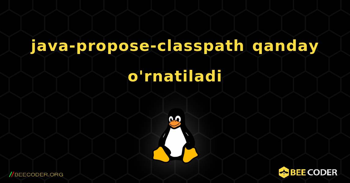java-propose-classpath  qanday o'rnatiladi. Linux