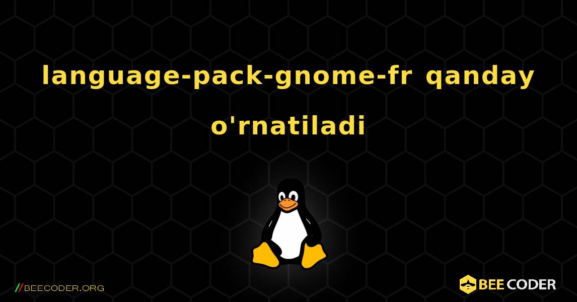language-pack-gnome-fr  qanday o'rnatiladi. Linux