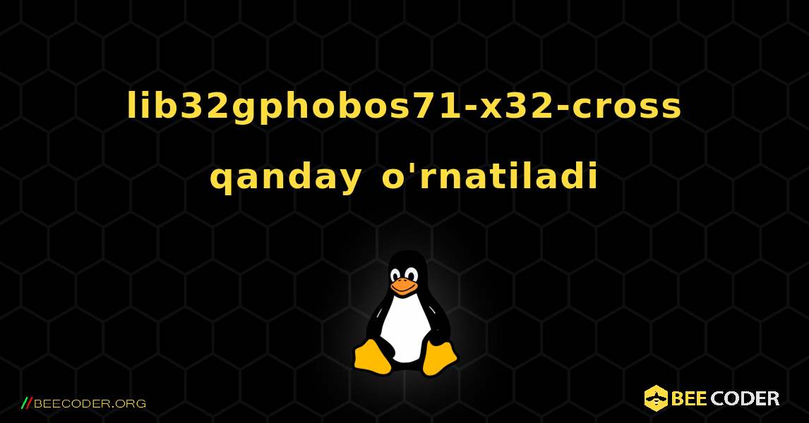 lib32gphobos71-x32-cross  qanday o'rnatiladi. Linux