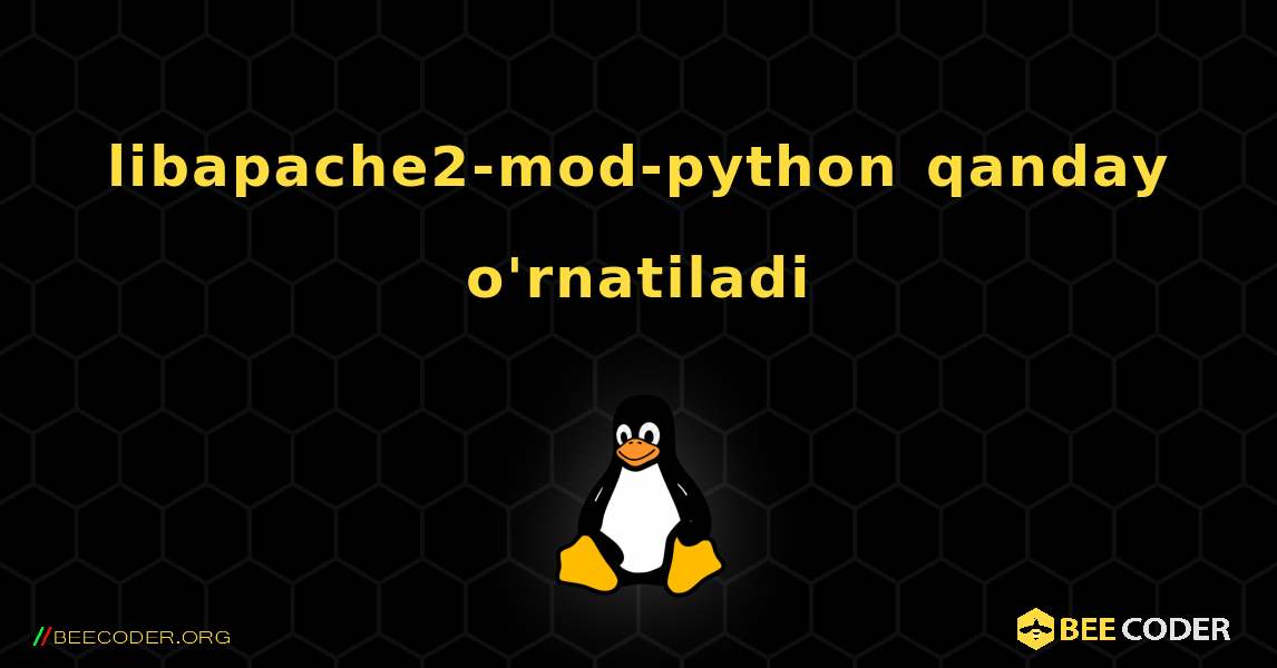 libapache2-mod-python  qanday o'rnatiladi. Linux