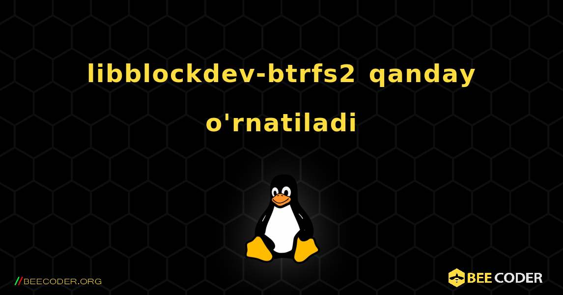 libblockdev-btrfs2  qanday o'rnatiladi. Linux