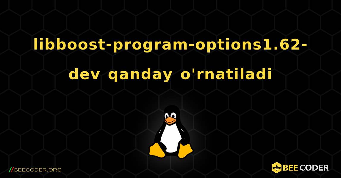 libboost-program-options1.62-dev  qanday o'rnatiladi. Linux