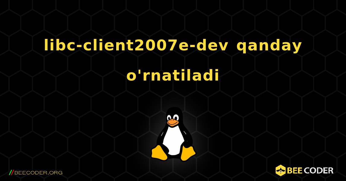 libc-client2007e-dev  qanday o'rnatiladi. Linux