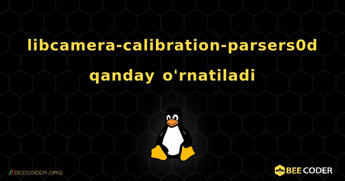 libcamera-calibration-parsers0d  qanday o'rnatiladi. Linux